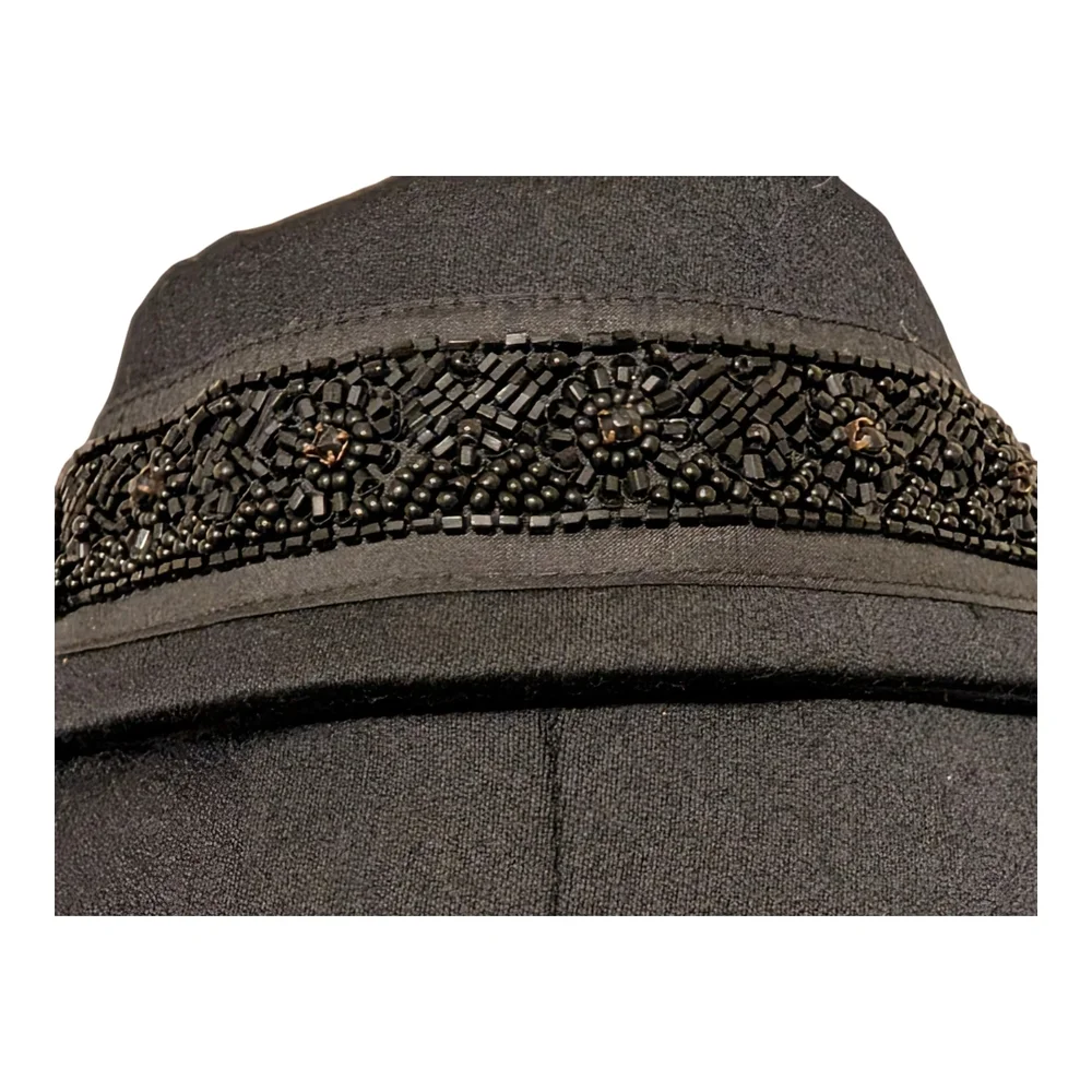 Rare!!! Vintage Beaded Zara Woman 100% Wool Black Beaded Coat. Made In Spain - Picture 7 of 13